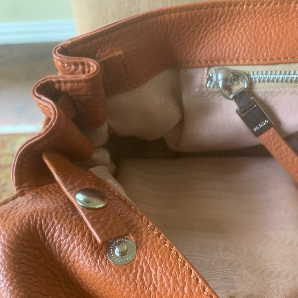 Prada Flap Satchel Shoulder Bag in Burnt Orange Leather New - Picture 13 of 16